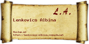Lenkovics Albina névjegykártya